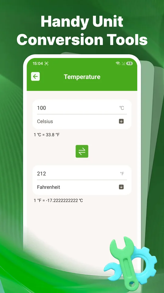 Temperature conversion from 100 degrees Celsius to 212 degrees Fahrenheit